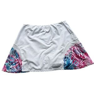 Tail White with Tropical Print Golf Skort Size Small